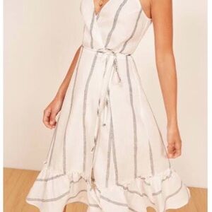 Reformation Linen Fig Wrap Dress